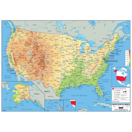 USA Physical Map