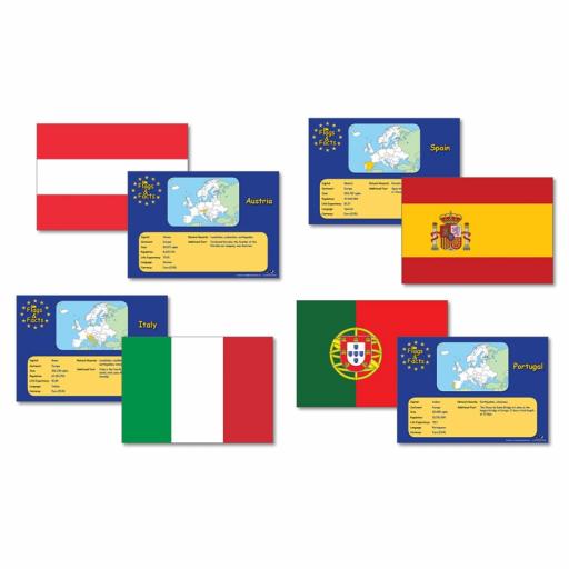 European Flags & Facts Cards