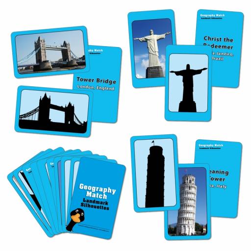 Geography Match - Landmark Silhouettes